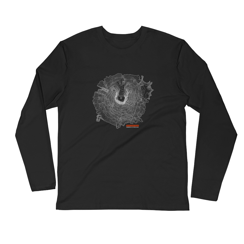 Mount Saint Helens Fitted Crew Long Sleeve Shirt